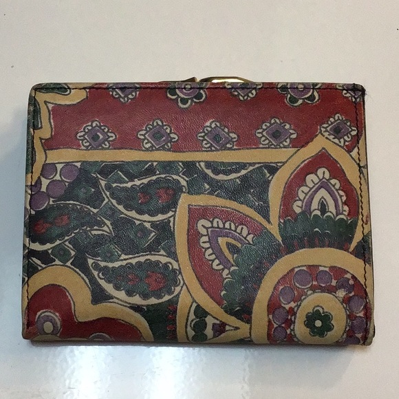 Vintage Lisette Baroque Print Leather Wallet - Picture 2 of 13